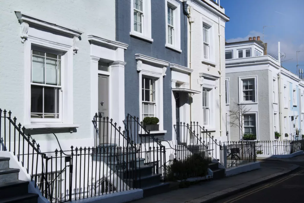 beautiful row of victorian houses